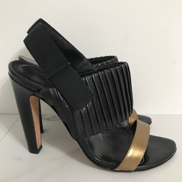 Club Monaco Alina Sandal, Wide Pleated-Strap Heels - Picture 1 of 10